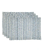 Saro Lifestyle Table Placemats with Woven Line Design Set of 4, 20" x 14"