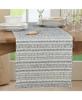 Saro Lifestyle Woven Table Runner with Line Design, 72" x 16"