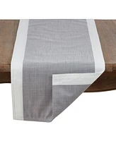 Saro Lifestyle Table Runner with Banded Border, 120" x 16"