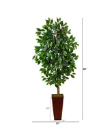 5' Fiscus Artificial Tree in Bamboo Planter