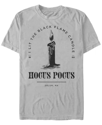 Men's Hocus Pocus Candle Stamp Short Sleeve T-shirt - Silver