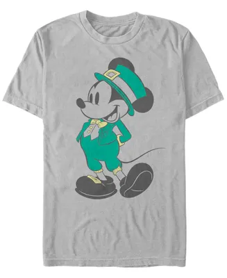 Men's Mickey Classic Leprechaun Mickey Short Sleeve T-shirt - Silver