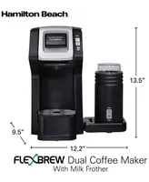Hamilton Beach FlexBrew Dual Single Cup Coffee Maker with Milk Frother