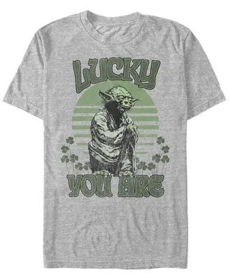 Fifth Sun Men's Lucky is Yoda Short Sleeve Crew T-shirt