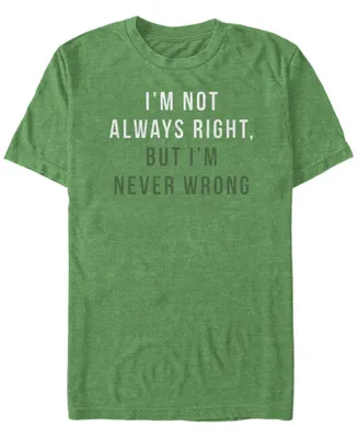 Fifth Sun Men's Never Wrong Short Sleeve Crew T-shirt