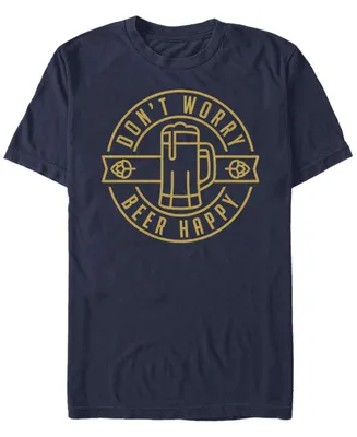 Fifth Sun Men's Beer Happy Short Sleeve Crew T-shirt