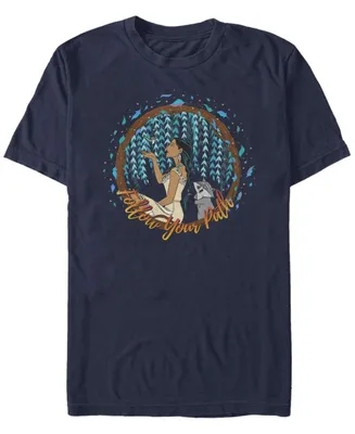 Fifth Sun Men's Pocahontas and Meeko Short Sleeve Crew T-shirt
