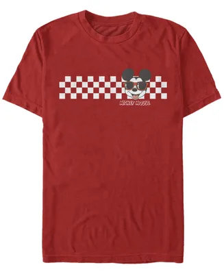 Fifth Sun Men's Mickey Checkers Short Sleeve Crew T-shirt