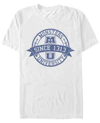 Fifth Sun Men's Monsters University Vintage-Like Logo Short Sleeve Crew T-shirt
