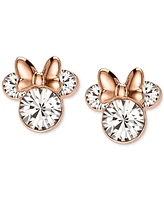 Disney Cubic Zirconia Minnie Mouse Stud Earrings in 18k Rose Gold-Plated Sterling Silver