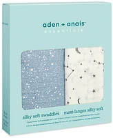 aden by aden + anais Baby Boys or Baby Girls Silky Soft Swaddles, Pack of 2