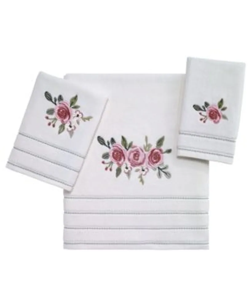 Avanti Spring Garden Peony Embroidered Cotton Bath Towels