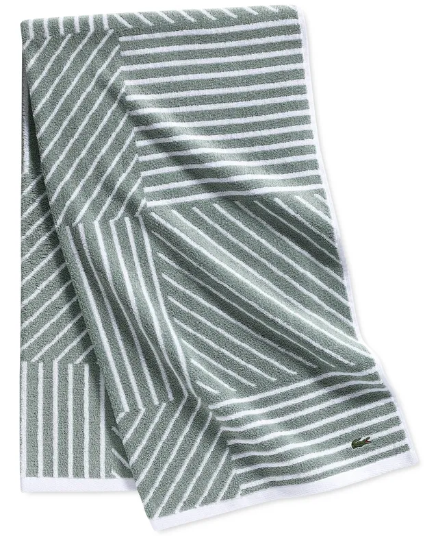 Lacoste Heritage Supima Cotton Stripe Bath Towel - Modern - Bath