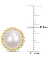 Cultured Freshwater Pearl (10-1/2mm) Stud Earrings in 10k Gold