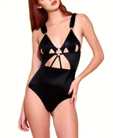 Women's Betty Satin Caged 1 Piece Bodysuit Lingerie