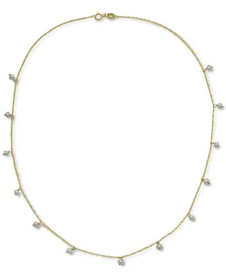Cultured Freshwater Pearl (3mm) Dangle 18" Statement Necklace in 14k Gold