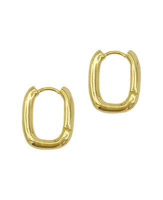 Rectangle Hoops Earrings - Yellow Gold