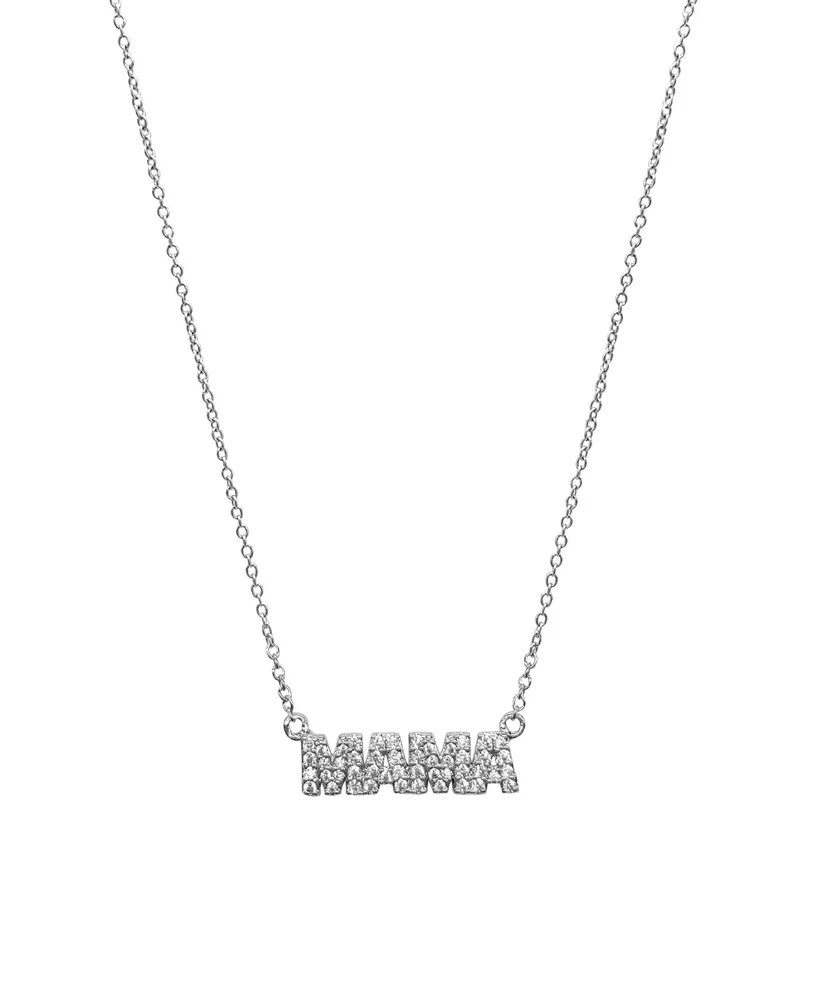 1/5 Cttw Pave Diamond MAMA Bar Pendant Necklace set in 925 Sterling Si –  Fifth and Fine