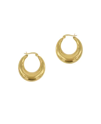 Domed Hoops Earrings - Yellow Gold