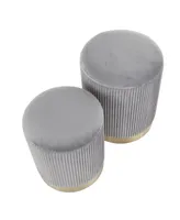 Marla Nesting Pleated Ottoman Set