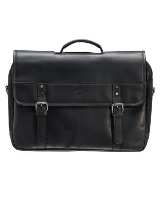 Men's Double Compartment Briefcase with Rfid Secure Pocket for 15.6" Laptop and Tablet