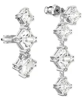 Swarovski Silver-Tone Crystal Mismatch Earrings