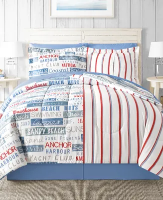 Fairfield Square Collection Sunset Beach Reversible 8 Pc. Comforter Sets, Created for Macy's