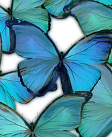 Classy Art Blue and Green Butterflies Mixed Media Wall Art, 24" x 16"