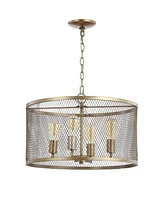 Pen 4-Light Adjustable Industrial Mesh Led Chandelier