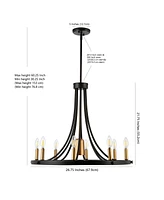 Urbanna 9-Light Adjustable Iron Transitional Modern Led Chandelier