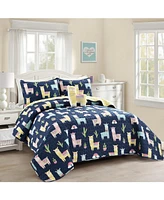 Lush Decor Southwest Llama Cactus Piece Quilt Set for Kids