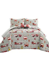 Lush Decor Fire Truck Piece Quilt Set for Kids