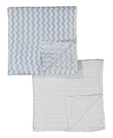 Baby Boys Stars Waves Muslin Swaddle Blankets, Pack of 2