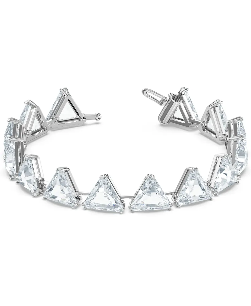 Swarovski Silver-Tone Triangle-Crystal Flex Bracelet