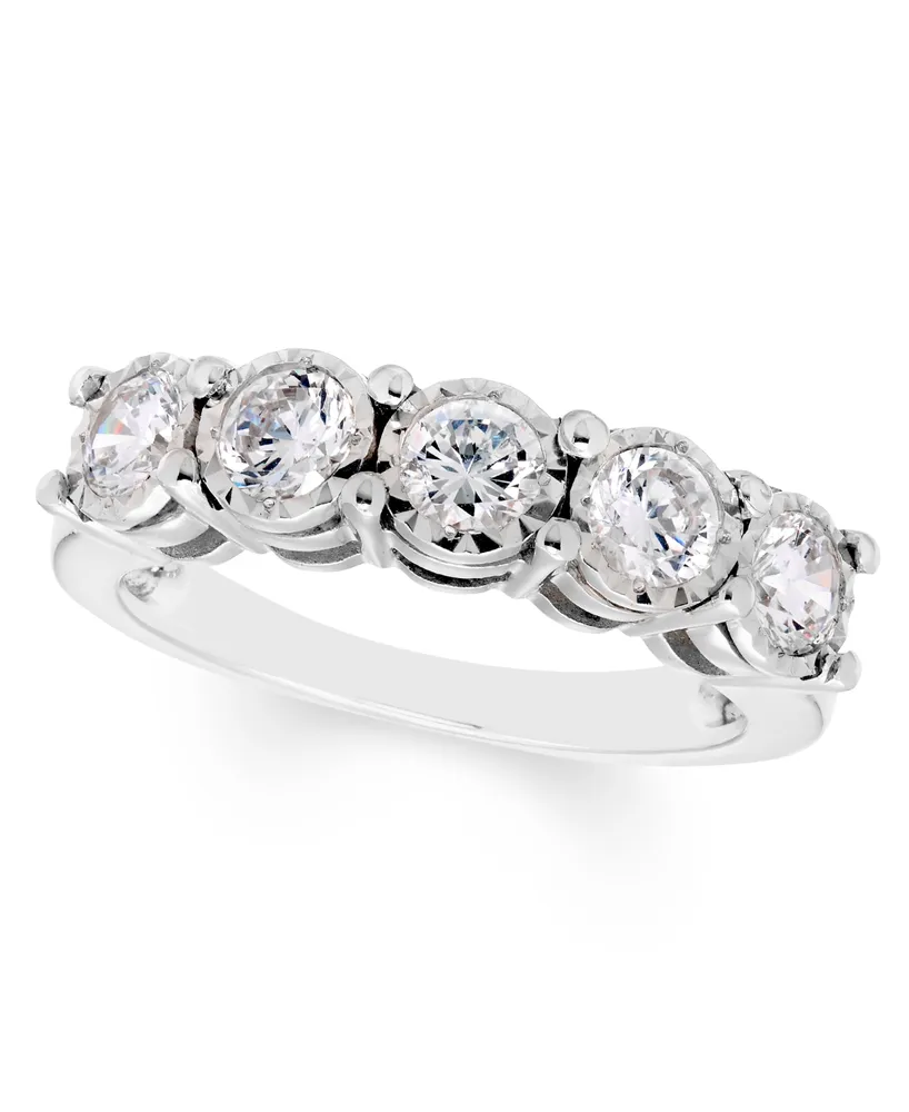 Diamond 5-Stone Band (1 ct. t.w.) in 14k White Gold