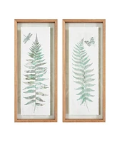 Madison Park Linden 2 Piece Fern Framed Wall Decor Set, 10.1" x 24.3"