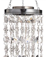 Glitzhome Solar Lighted Jewel Beaded Wind Chime or Chandelier Hanging Decor