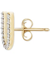 Wrapped Diamond Initial Single Stud Earring (1/20 ct. t.w.) in 14k Gold, Created for Macy's