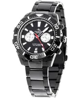 Strumento Marino Men's Dual Time Zone Skipper Black Pvd Stainless Steel Bracelet Watch 44mm, Created for Macy's