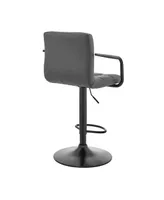 Laurant Adjustable Faux Leather Swivel Bar Stool