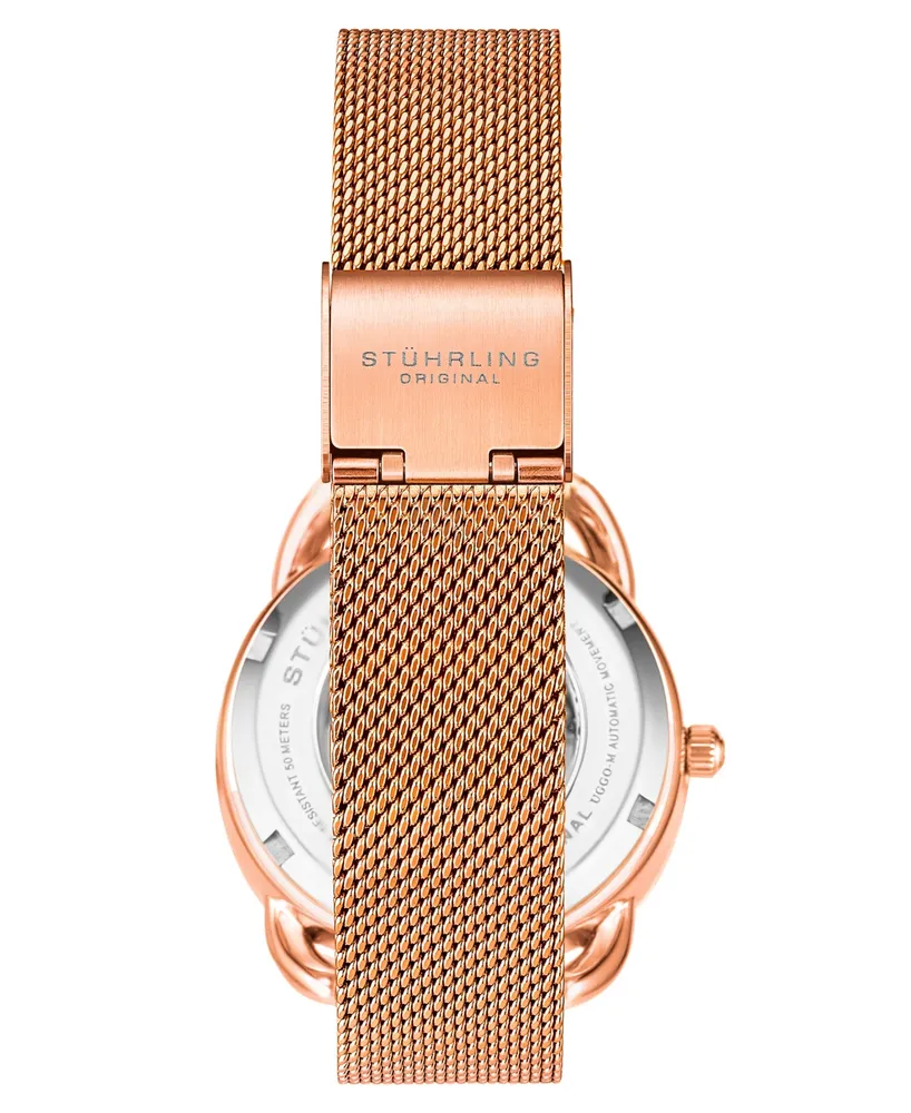 Women's Automatic Rose Gold-Tone Mesh Bracelet Watch 36mm