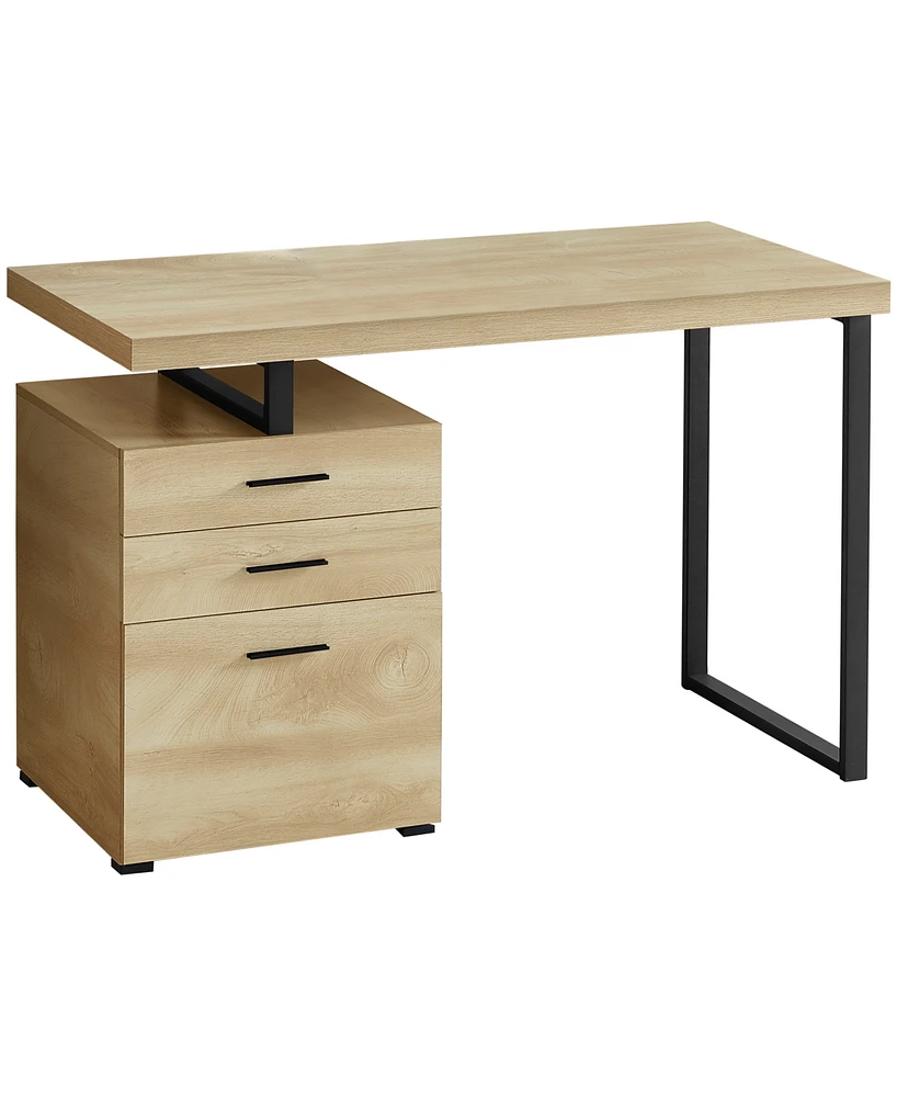 Desk with 3 Storage Drawers and Floating Desktop