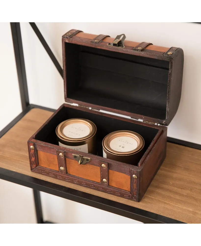 Vintiquewise Decorative Leather Small Treasure Box