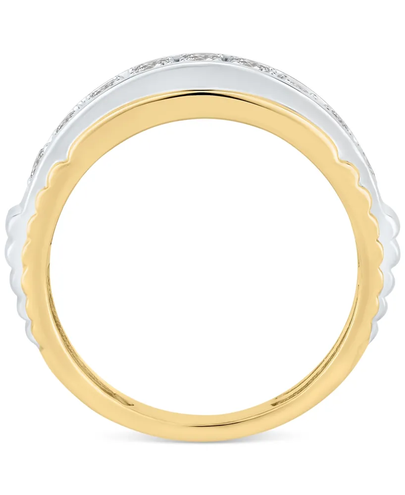 Men's Diamond Ring (1 ct. t.w.) in Two-Tone 10k Gold & White Gold