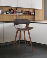 Jagger Modern Wood and Faux Leather Counter Height Bar Stool