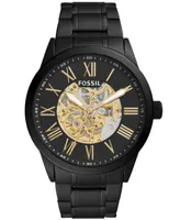 Fossil Men's Flynn Automatic Black Stainless Steel Watch 48mm