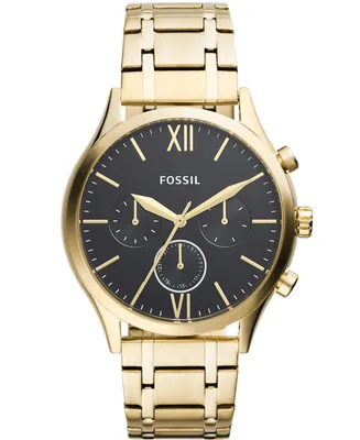 Fossil Men's Fenmore Multifunction Gold-Tone Bracelet Watch 44mm - Gold