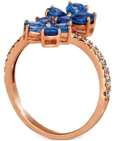 Le Vian Blueberry Sapphire (1-1/2 ct. t.w.) & Nude Diamond (1/5 Flower Statement Ring 14k Rose Gold