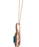 Le Vian Deep Sea Blue Topaz (4 ct. t.w.) & Diamond (7/8 ct. t.w.) 18" Pendant Necklace in 14k Rose Gold