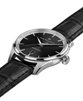 Hamilton Men's Swiss Automatic Jazzmaster Black Leather Strap Watch 40mm